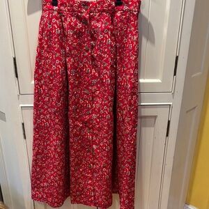 Floral Red Susan Bristol Women's Skirt